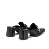 Elleme - Eva Loafer Mule Leather/Metal Black