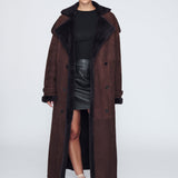 DUCIE - Evander Shearling Maxi Coat