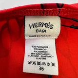 Hermès Red Cordelieres Jer One-Piece Swimsuit Size FR 36 (UK 8)