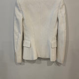 Balmain White Tweed Blazer Jacket with Gold Button Details Size FR 34 (UK 6)