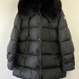 Moncler Black Padded Jacket with Black Fur Trim Size 5 (UK 18)