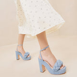 Roeffler Randall - Fae Blue Denim Platform Heel