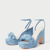 Roeffler Randall - Fae Blue Denim Platform Heel