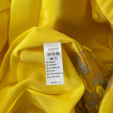 Carolina Herrera Yellow Silk Sleeveless Midi Dress with Embroidery Lining Detail Size US 10 (UK 14)