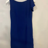 Christian Dior Electric Blue Silk Midi Dress with Shoulder Detailing Size FR 38 (UK 10)