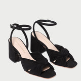 Roeffler Randall - Fiamma Black Knot Heeled Sandal