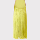 Herve Leger - FRINGED HALTER MIDI DRESS