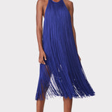 Herve Leger - FRINGED HALTER MIDI DRESS