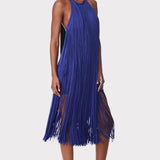 Herve Leger - FRINGED HALTER MIDI DRESS