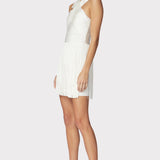 Herve Leger - CROSSOVER HALTER FRINGE MINI DRESS