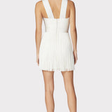 Herve Leger - CROSSOVER HALTER FRINGE MINI DRESS