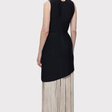 Herve Leger - CREW NECK S/L ASYMMETRIC HEM FRINGE GOWN