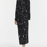 Maria McManus - Pleated Blouson Dress in Eileen Grey Lacquer Print