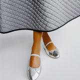 Roeffler Randall - Leonie Silver Leather Ballet Flat