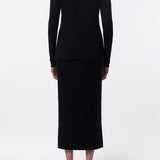 GABRIELA HEARST - Circe Knit Maxi Skirt in Black Merino Wool Cashmere