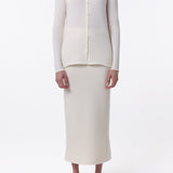 GABRIELA HEARST - Circe Knit Maxi Skirt in Ivory Merino Wool Cashmere