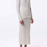 GABRIELA HEARST - Circe Knit Maxi Skirt in Ivory Merino Wool Cashmere