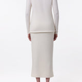 GABRIELA HEARST - Circe Knit Maxi Skirt in Ivory Merino Wool Cashmere