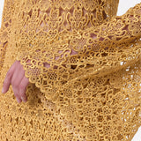 GABRIELA HEARST - Archie Mini Dress with Lining in Gold Silk Macrame Lace