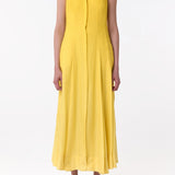 GABRIELA HEARST - Magritte Maxi Dress in Cadmium Yellow Cashmere Silk Herringbone