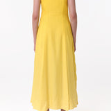 GABRIELA HEARST - Magritte Maxi Dress in Cadmium Yellow Cashmere Silk Herringbone