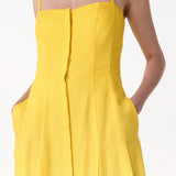 GABRIELA HEARST - Magritte Maxi Dress in Cadmium Yellow Cashmere Silk Herringbone