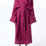 GABRIELA HEARST - Tilda Oversized Midi Dress in Raspberry Aloe Linen