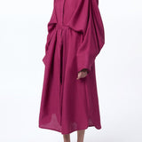 GABRIELA HEARST - Tilda Oversized Midi Dress in Raspberry Aloe Linen