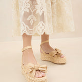 Roeffler Randall - Gaby Natural Pleated Bow Espadrille