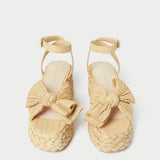 Roeffler Randall - Gaby Natural Pleated Bow Espadrille