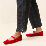 Roeffler Randall - Ginger Red Velvet Mary Jane