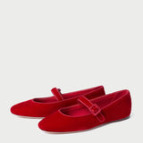 Roeffler Randall - Ginger Red Velvet Mary Jane