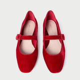 Roeffler Randall - Ginger Red Velvet Mary Jane