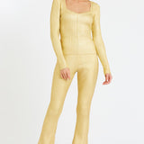 Herve Leger - FOIL VARIEGATED RIB PANTS