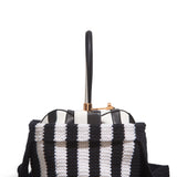 GABRIELA HEARST - Crossover Knit Bag in Black & Ivory Cashmere