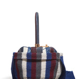 GABRIELA HEARST - Crossover Knit Bag in Blue, Bordeaux & Grey Cashmere