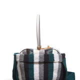 GABRIELA HEARST - Crossover Knit Bag in Green, Ivory & Grey Cashmere