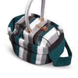 GABRIELA HEARST - Crossover Knit Bag in Green, Ivory & Grey Cashmere