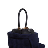 GABRIELA HEARST - Crossover Knit Bag in Navy Cashmere