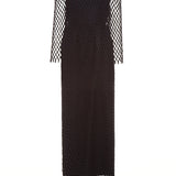 GABRIELA HEARST - Barnett Macrame Dress with Slip in Black Wool Silk