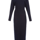 GABRIELA HEARST - Semaine Knit Midi Dress in Navy Cashmere Silk