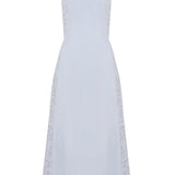 GABRIELA HEARST - Lenya Lace Midi Dress in Light Blue Sea Island Cotton Poplin