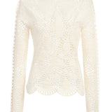 GABRIELA HEARST - Capps Crochet Top in Ivory Wool Cashmere