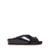 GABRIELA HEARST - Ellington Fur Flat Slide in Black Leather