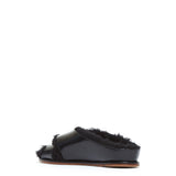 GABRIELA HEARST - Ellington Fur Flat Slide in Black Leather