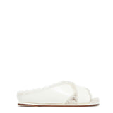 GABRIELA HEARST - Ellington Fur Flat Slide in Cream Leather