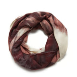 GABRIELA HEARST - Anaya Scarf in Deep Bordeaux Multi Tie Dye Cashmere Silk and Wool Gauze with Edge Stitch