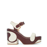 GABRIELA HEARST - Iris Platform Sandal in Cream Bordeaux Nappa Leather