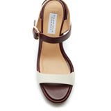 GABRIELA HEARST - Iris Platform Sandal in Cream Bordeaux Nappa Leather