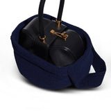 GABRIELA HEARST - Crossover Knit Bag in Navy Cashmere